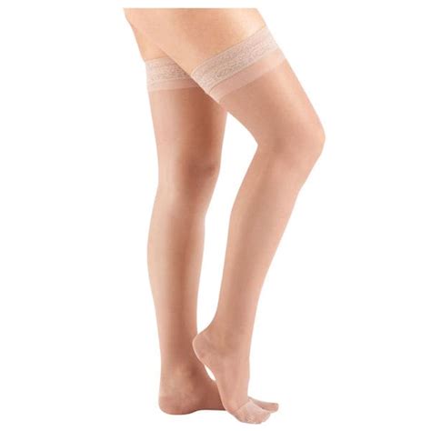 Support Plus Womens Sheer Closed Toe Firm Compression Thigh High