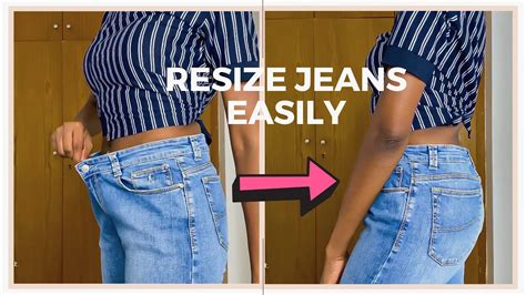 How To Resize Jeans Waist Without Sewing Make Jeans Smaller Youtube