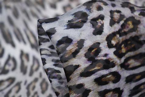 Snow Leopard Chiffon Tessuti Fabrics Online Fabric Store