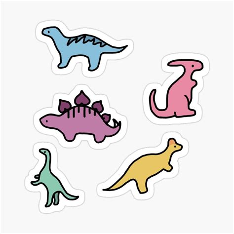 Dinosaur Sticker Pack 2 Sticker By Bassoongirl123 Dinosaur Stickers