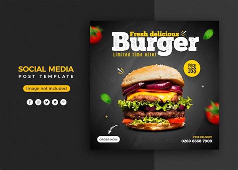 Premium Psd Burger Social Media Promotion And Instagram Banner Post