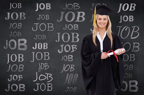 Premium Photo Composite Image Of Smiling Blonde Student In Graduate