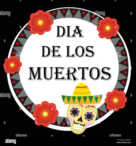 Day Of The Dead Flowers Art Stock Vector Images Alamy