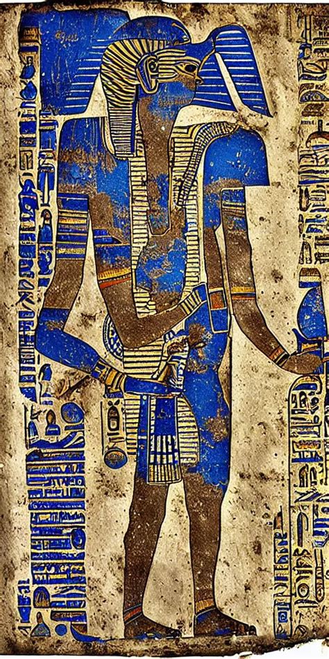 Egyptian Hieroglyph Blueprints To A Spaceship Stable Diffusion