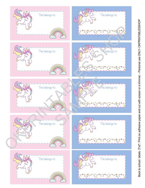 Unicorn Labels Printable Printable Word Searches