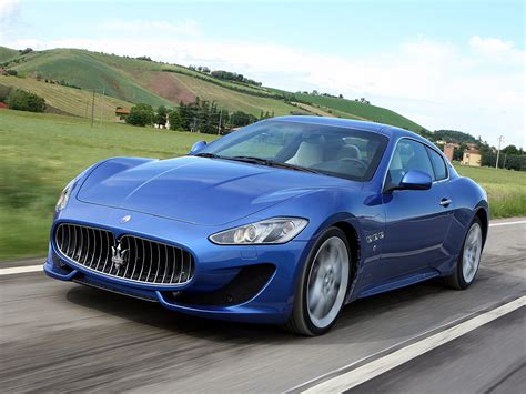 X Maserati Granturismo Blue Side View Speed Wallpaper