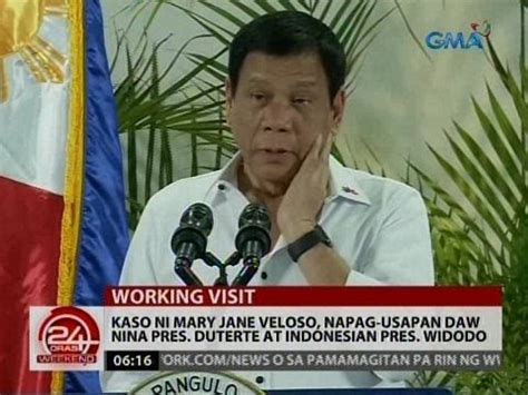 24 oras kaso ni mary jane veloso napag usapan daw nina pres duterte at pres widodo video