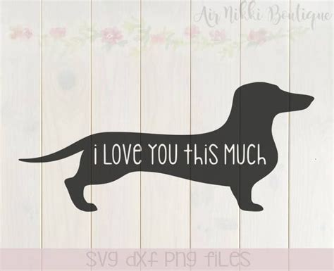Download I love you this much, wiener dog, dachshund, valentine's ...