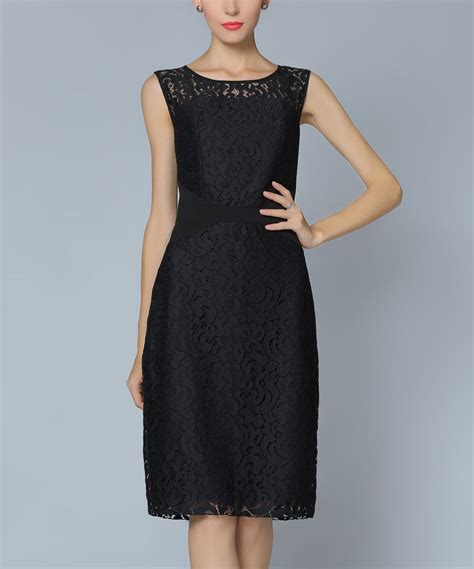 Look At This Black Lace Overlay Sheath Dress On Zulily Today Knit