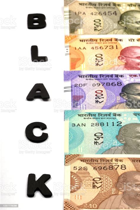 Black Money Conceptblack Alphabet On Money Backgroundindian Currency