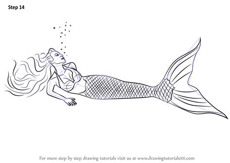 How To Draw A Mermaid In Water Mermaids Step By Step
