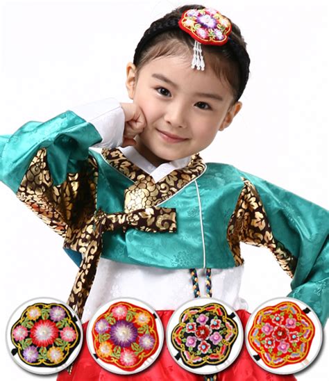 Embroider Korea Hanbok Baesi Daenggi Pigtail Hairband Girl Korean