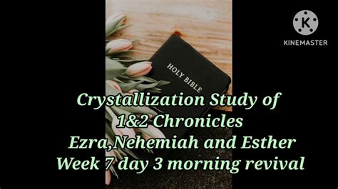 Crystallization Study Of 1and2 Chronicles Ezranehemiah And Esther Week 7