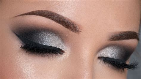 Night Out Makeup Tutorial Black And Silver Smokey Eye Youtube