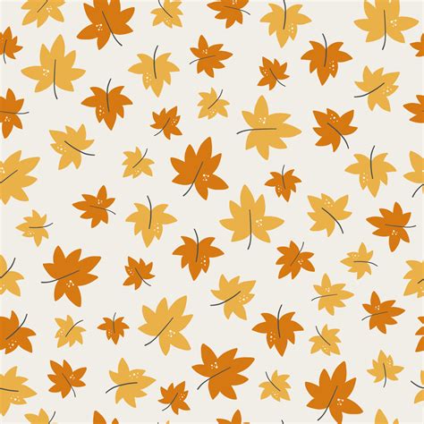 Elegant Seasonal Seamless Pattern With Autumn Foliage Of Maple Leaves