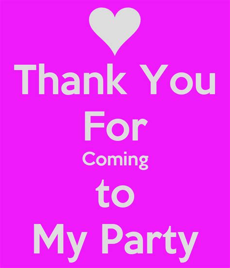 Thank You For Coming To My Party Poster Wendy Keep Calm O Matic