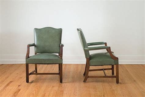 SALE+Set+of+Four+Vintage+Green+Leather+Dining+by+HomesteadSeattle