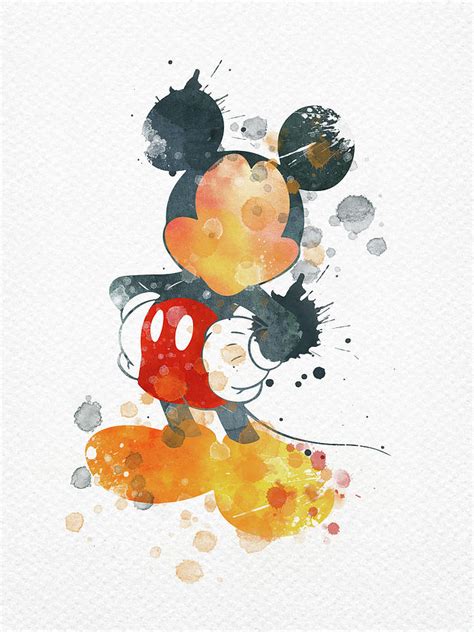 Watercolor Mickey Mouse Digital Art By Mihaela Pater Pixels