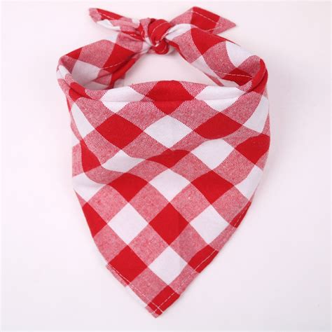 Classic Red Black Plaid Pet Dog Bandana Cat Puppy Kerchief Pet Grooming