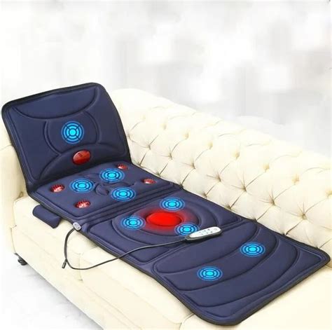 Electric Vibrator Heating Back Neck Massage Mattress Waist Body Massager Mat Home Relaxation Bed