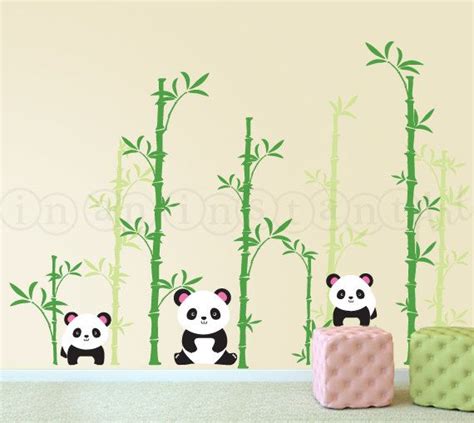 Panda Wall Decal Pandas And Bamboo Forest Wall Por Inaninstantart