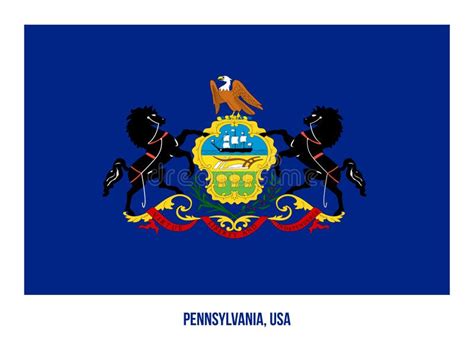 Pennsylvania Flag Vector Illustration On White Background Usa State