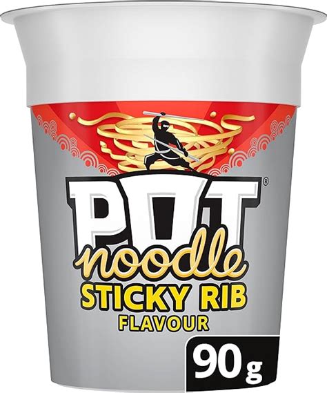 Pot Noodle Sticky Rib Standard Pot Noodle Instant Vegan Snack Quick To