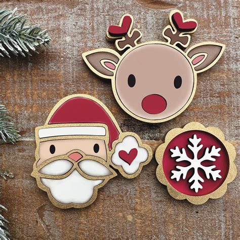 Cute Christmas Magnet Collection Set Of 3 Glowforge Shop