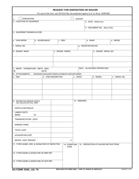 Da Form 3590 ≡ Fill Out Printable Pdf Forms Online