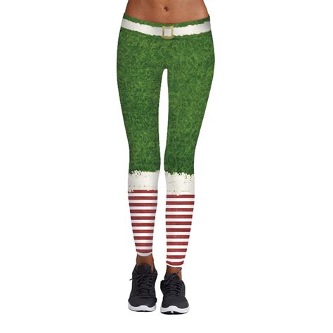 Women S Sexy 3d Digital Print Chic Ugly Santa Christmas Slim Leggings Tights L15098