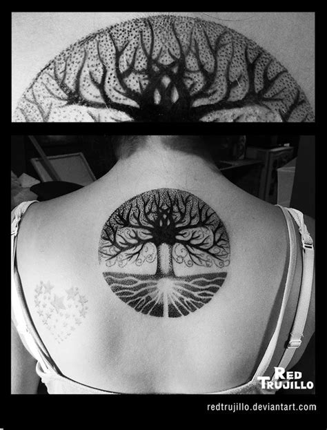 25 Tree Of Life Tattoos On Upper Back