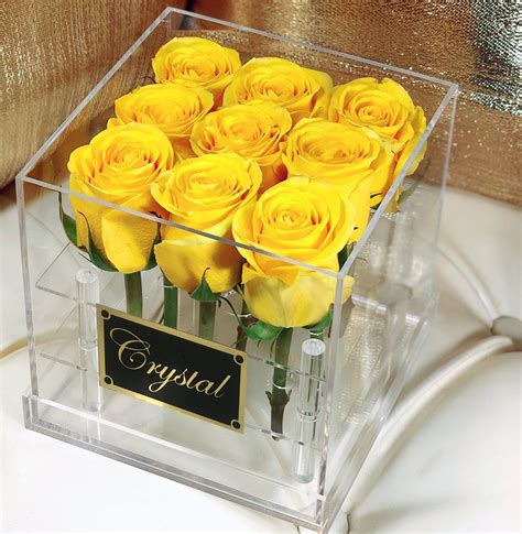 Yellow Roses Clear Roses Flower Box Houston