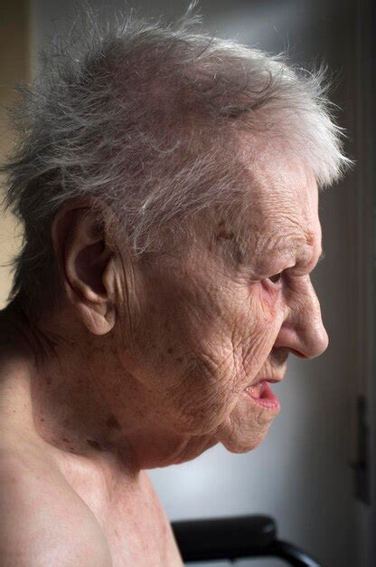 Premium Photo Portrait Of Sad Lonely Pensive Old Senior Woman Looking