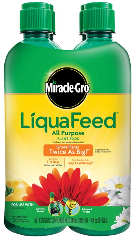 A commercial formula such as miracle grow or rapid grow can be used, but should be diluted to half strength. Miracle-Gro LiquaFeed Plant Food Refill Bottles - Plant ...