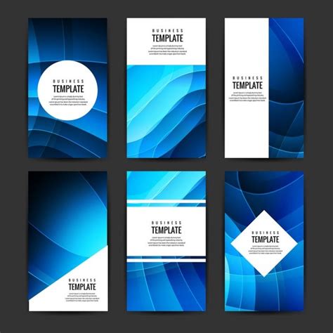 Blue Modern Brochure Set Vector Free Download