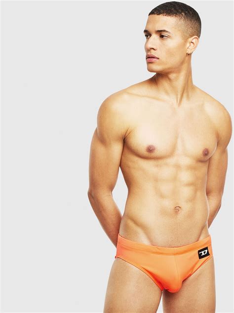 bmbr jack fluo swim briefs with d logo orange