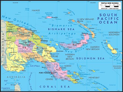 Papua new guinea consists of a number of administrative divisions. Map of papua new guinea - Detailed map of papua new guinea ...
