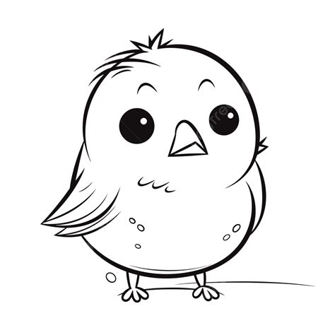 Cute Cartoon Little Bird Coloring Pages Outline Sketch Drawing Vector
