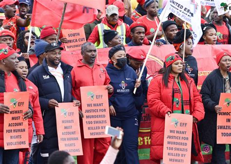 South Africas Eff Leads Peaceful Protests At Eswatini Borders Protests News Al Jazeera