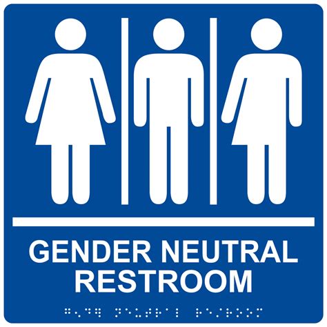 Ada Gender Neutral Restroom Sign Rre 25440 99 Whtonblu Gender Neutral