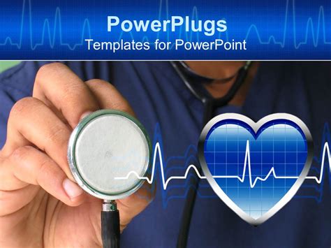 Powerpoint Template A Male Nurse Ready To Check Heartbeat