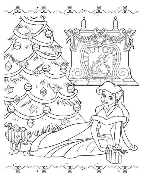 The Princess Sitting In Front Of A Christmas Tree With Presents And
