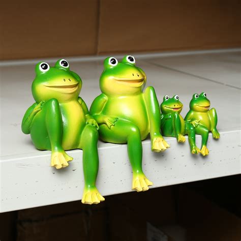 Resin Sitting Frogs Statue Outdoor Frog Sculpture Garden Decorations O