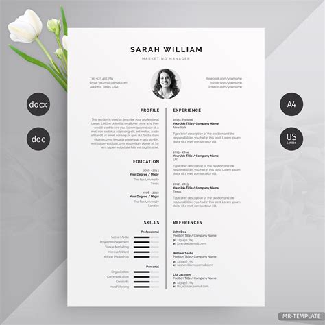 Looking for a minimalist template for your law cv or résumé? 1 page CV / modèle de CV avec un design épuré et ...