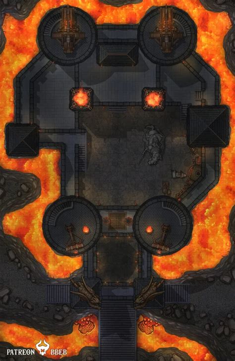 Flame Lords Keep 26 X 40 Castle Battlemaps Fantasy City Map