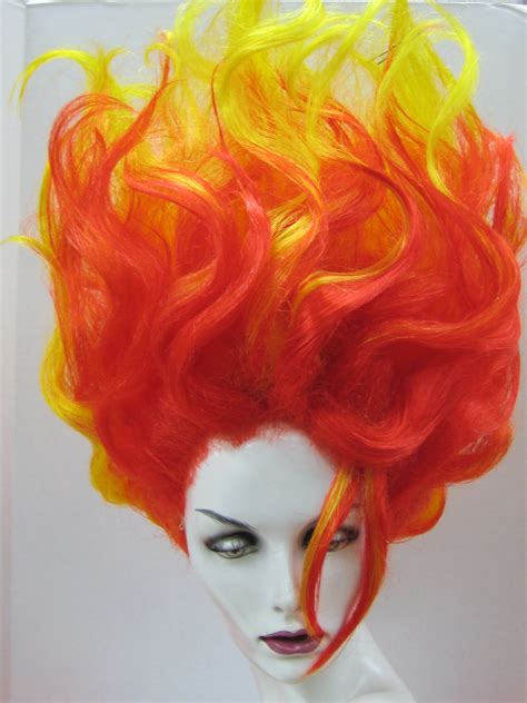 Fire Hair Colour Rainbow Wig Fantasy Hair Fire Costume