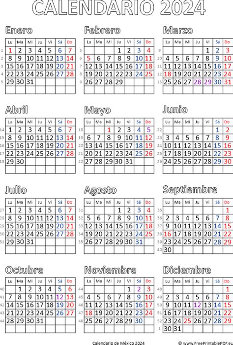 Calendario De México 2024 Pdf Imprimir El Pdf Gratis