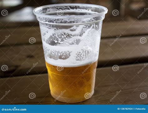 Plastic Beer Glass Stock Photo Image Of Fastfood Beer 128782924