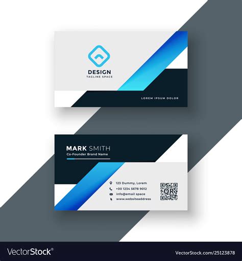 Professional Blue Business Card Geometric Template