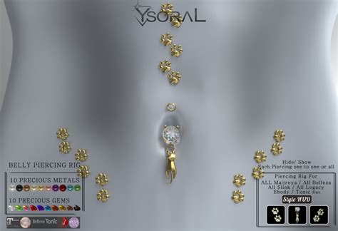 Second Life Marketplace Ysoral Luxe 3 Piercing Belly Kitty